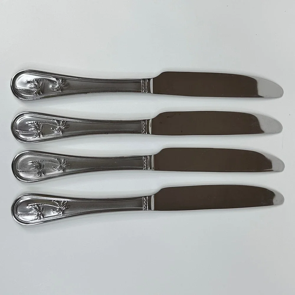 Towle PALM BREEZE Stainless Steel Dinner Knives Set of 4 Tropical 9in